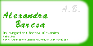 alexandra barcsa business card